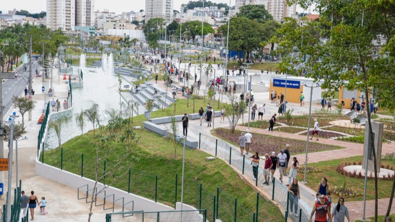 Complexo de lazer e cultura é o Parque Linear kennedy em São Caetano do Sul no ABC Paulista