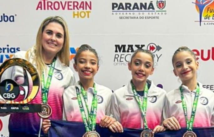 Ginasta de São Caetano do Sul no ABC Paulista conquista ouro na Fita no Campeonato Brasileiro Infantil disputado em Londrina